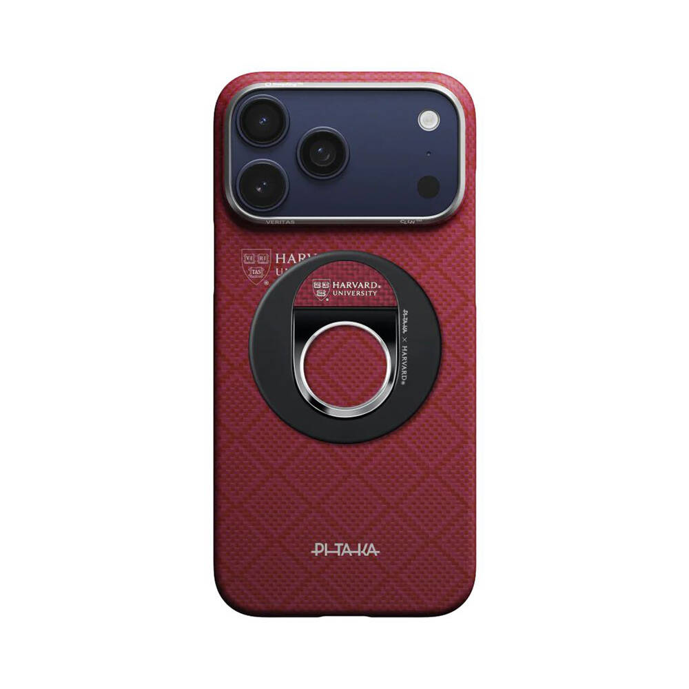 Pitaka Aramid Fiber Harvard Crimson Serisi MagEZ Grip 3 Magnetik Ring Stand Telefon Tutucu - 4