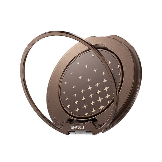 Raptic FreeFlow Serenity Serisi 360 Derece Dönebilen Magnetik Ring Stand Telefon Tutucu Kahverengi