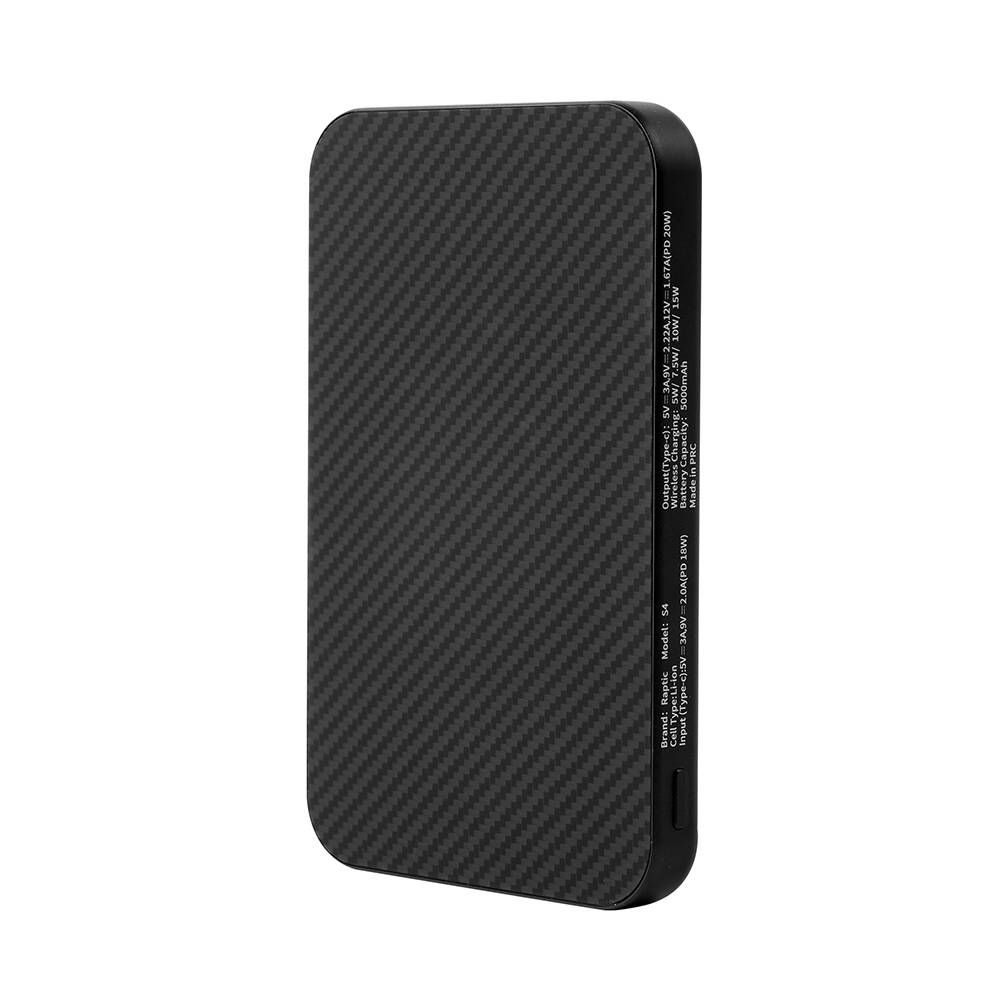 Raptic S4 Aramid-Skin M-safe Şarj Özellikli Ultra İnce 600D Powerbank 15W 5000mAh - 1