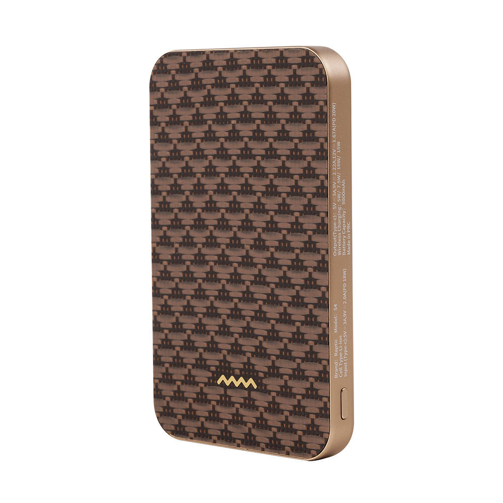 Raptic S4 Aramid-Skin M-safe Şarj Özellikli Ultra İnce Powerbank 15W 5000mAh - 2