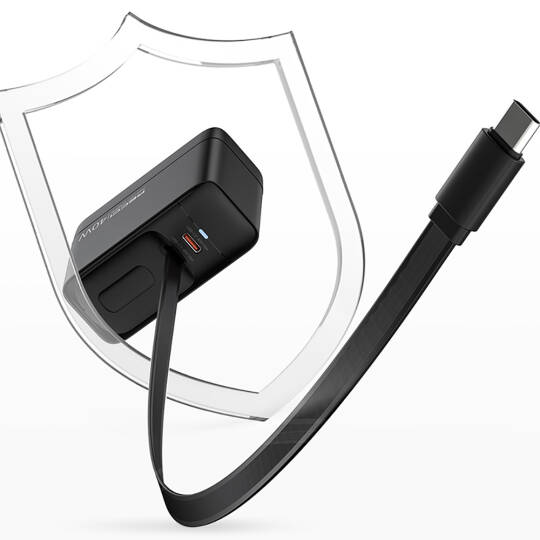 Recci RC102E GaN Teknolojili Hızlı Şarj Başlığı USB-A to Type-C PD 40W Type-C Kablolu Şarj Seti - 5