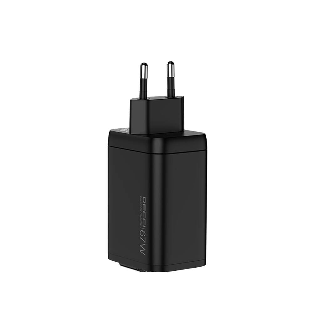 Recci RC103E GaN Teknolojili Hızlı Şarj Başlığı USB-A to Type-C PD 67W Type-C Kablolu Şarj Seti - 4