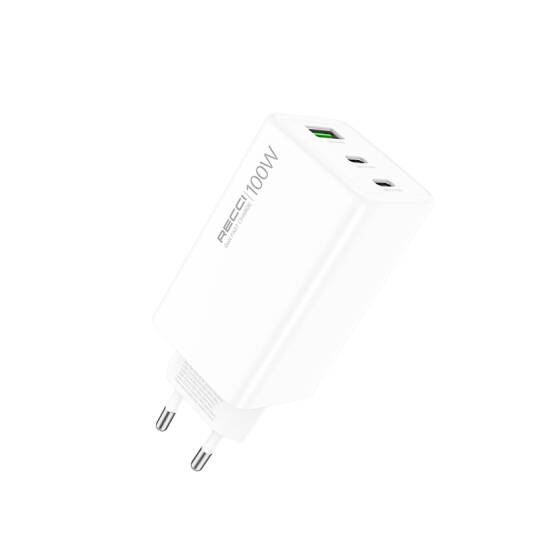 Recci RC110E Type-C PD & USB-A GaN Teknolojili QC3.0 Hızlı Şarj Başlığı 100W - 2