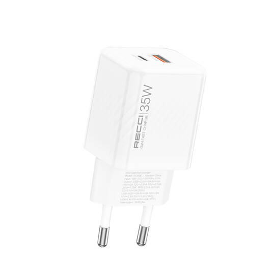 Recci RC83E Type-C PD & USB-A GaN Teknolojili QC3.0 Hızlı Şarj Başlığı 35W - 2