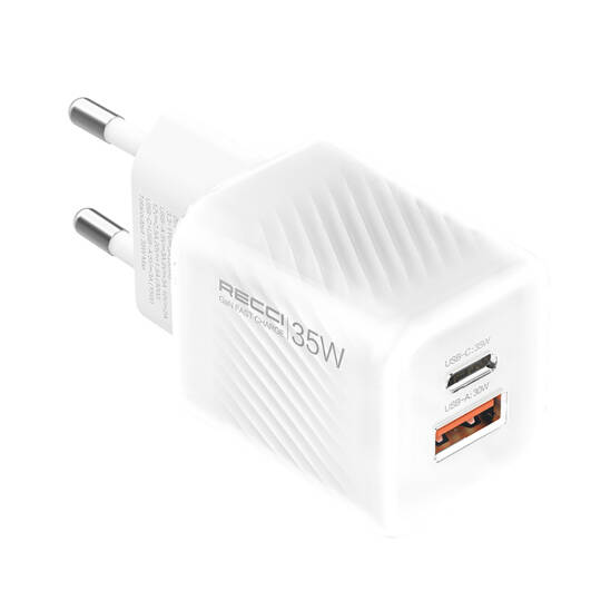 Recci RC83E Type-C PD & USB-A GaN Teknolojili QC3.0 Hızlı Şarj Başlığı 35W - 4