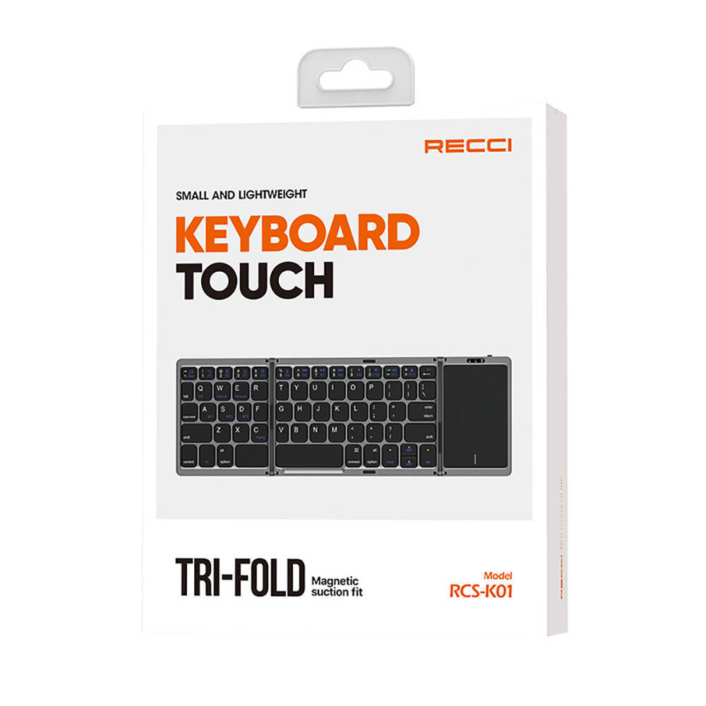 Recci RCS-K01 Katlanabilir Kablosuz Multifonksiyonel Touchpad Klavye - 4