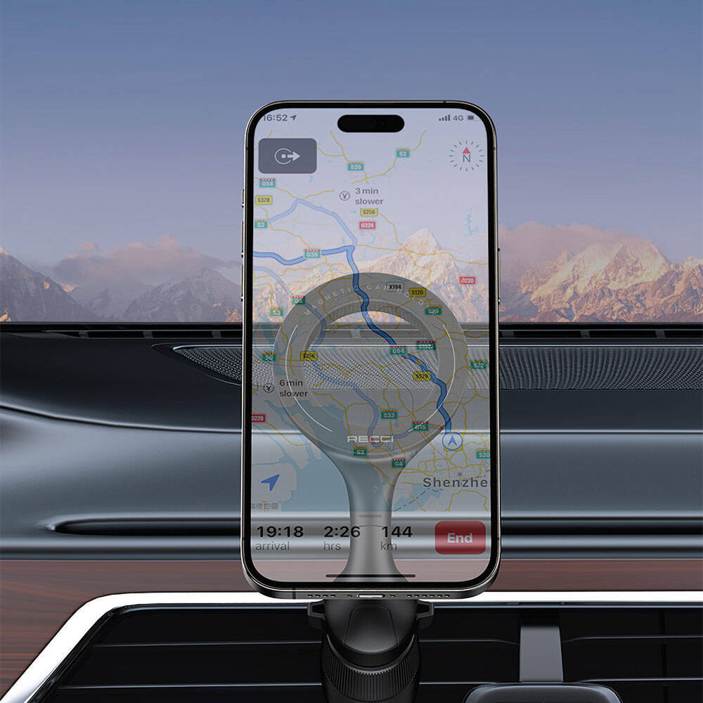 Recci RHO-C42 M-safe Magnetik 360° Dönebilen Havalandırma Tasarım Araç Telefon Tutucu - 7