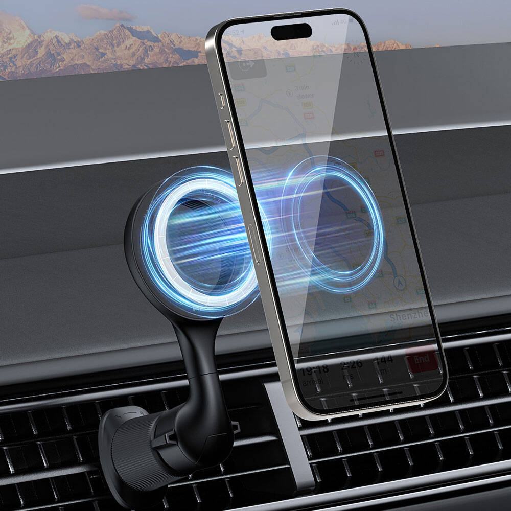 Recci RHO-C42 M-safe Magnetik 360° Dönebilen Havalandırma Tasarım Araç Telefon Tutucu - 9