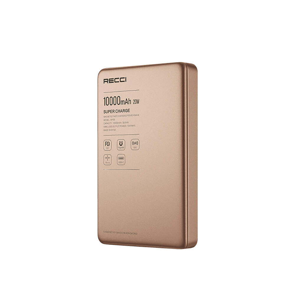 Recci RP35 PD 20W Led Göstergeli Hızlı Şarj Özellikli Wireless Powerbank 15W 10000mAh - 4