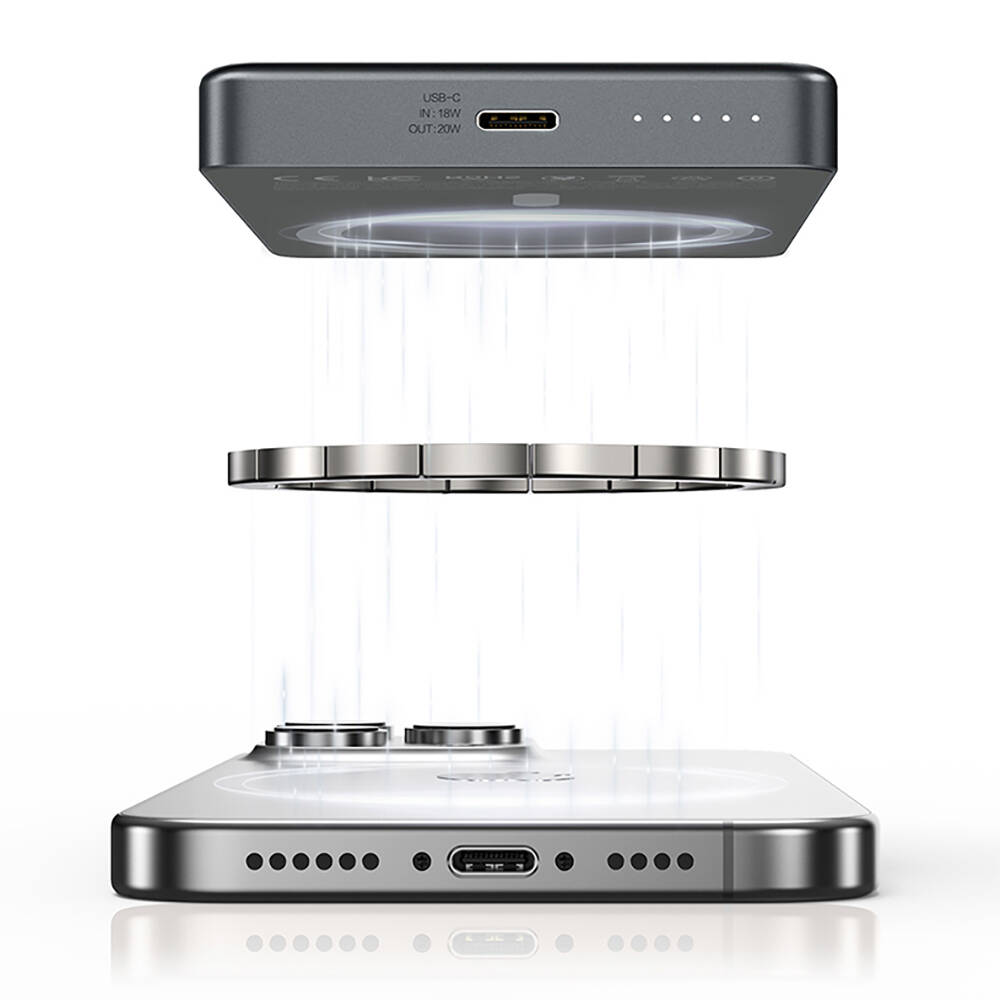 Recci RP35 PD 20W Led Göstergeli Hızlı Şarj Özellikli Wireless Powerbank 15W 10000mAh - 17