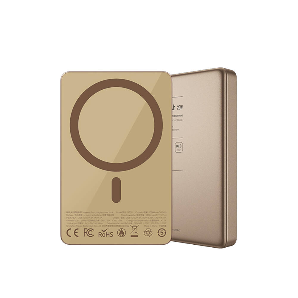Recci RP35 PD 20W Led Göstergeli Hızlı Şarj Özellikli Wireless Powerbank 15W 10000mAh - 2