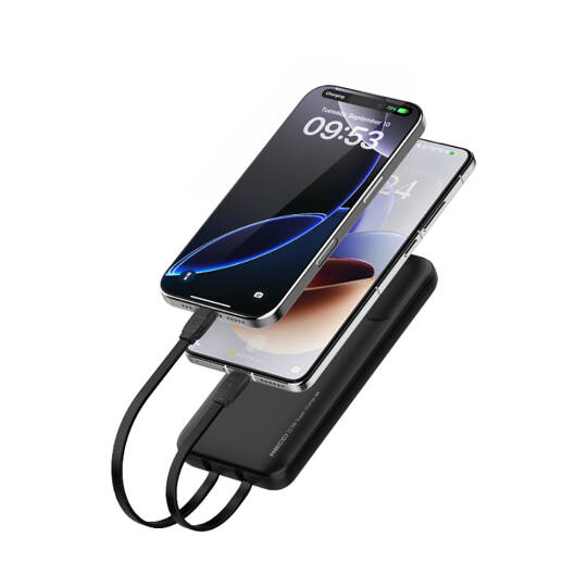 Recci RPB-P67 PD 20W Dijital LED Göstergeli Hızlı Şarj Özellikli Type-C ve Lightning Kablolu Powerbank 22.5W 10000mAh - 5