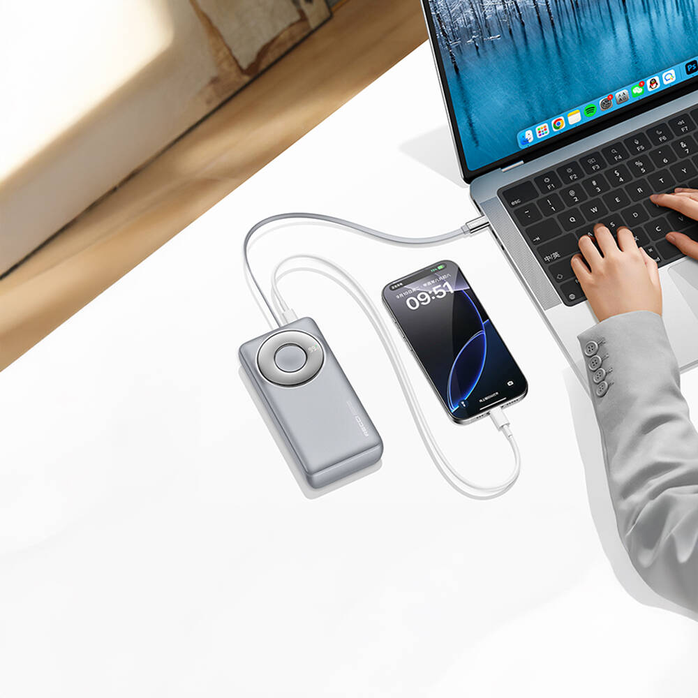 Recci RPB-P72 Hızlı Şarj Özellikli Type-C Kablolu Powerbank 65W 20.000mAh - 15