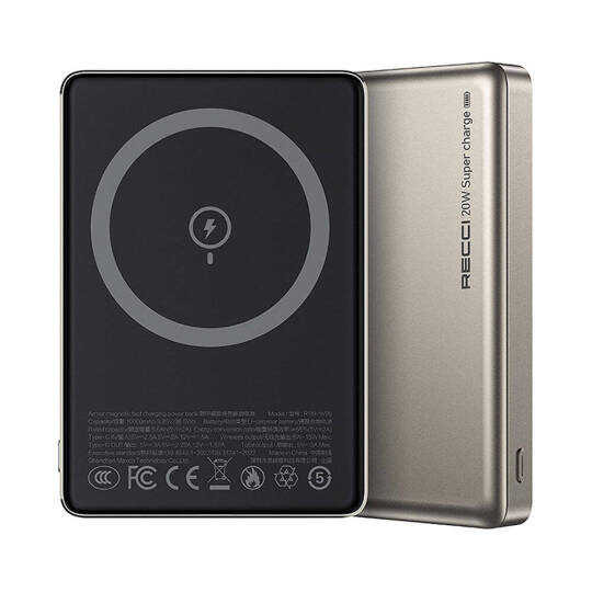 Recci RPB-W26 Armor Serisi Ultra İnce PD 20W Hızlı Şarj Özellikli Wireless Powerbank 15W 10000mAh - 3