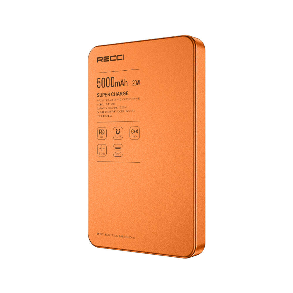 Recci RPB-W35 Ultra İnce PD 20W Hızlı Şarj Özellikli Wireless Powerbank 15W 5000mAh - 7