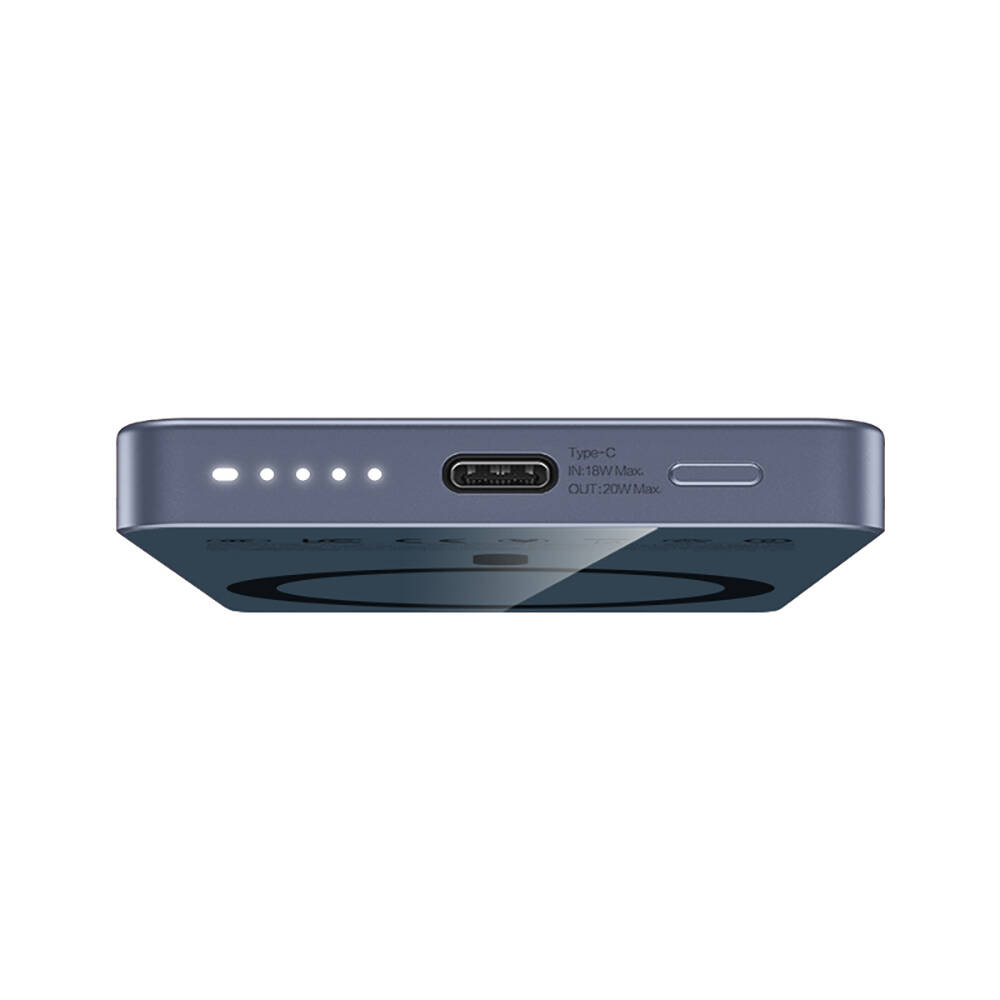 Recci RPB-W35 Ultra İnce PD 20W Hızlı Şarj Özellikli Wireless Powerbank 15W 5000mAh - 5