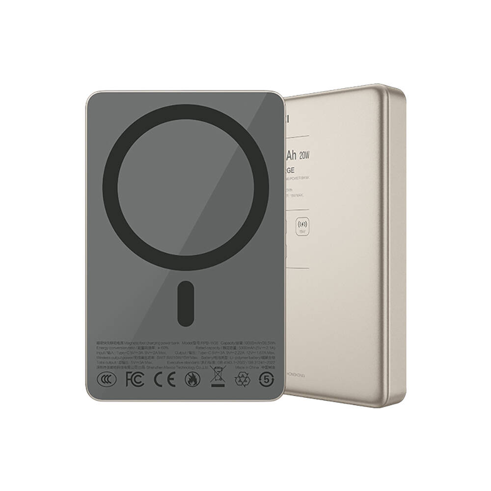 Recci RPB-W36 Ultra İnce PD 20W Hızlı Şarj Özellikli Wireless Powerbank 15W 10000mAh - 7