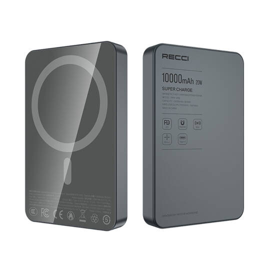 Recci RPB-W36 Ultra İnce PD 20W Hızlı Şarj Özellikli Wireless Powerbank 15W 10000mAh - 8
