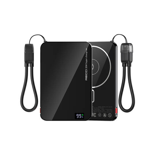 Recci RPB-W41 PD 20W Ultra İnce Hızlı Şarj Özellikli Type-C Kablolu Powerbank 15W 5000mAh - 4