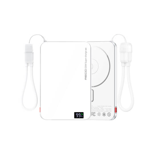 Recci RPB-W41 PD 20W Ultra İnce Hızlı Şarj Özellikli Type-C Kablolu Powerbank 15W 5000mAh - 5