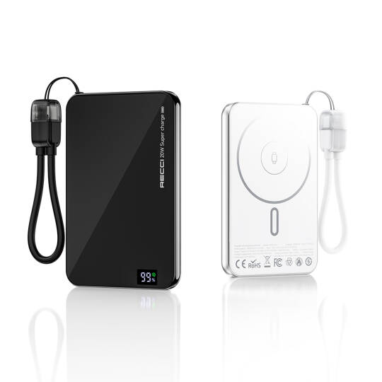 Recci RPB-W41 PD 20W Ultra İnce Hızlı Şarj Özellikli Type-C Kablolu Powerbank 15W 5000mAh - 8