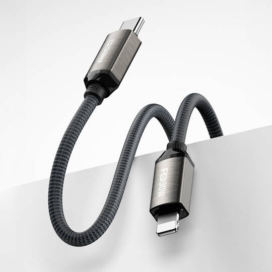 Recci RS35CL Type-C to Lightning PD 30W Örgü Tasarımlı Hızlı Şarj Özellikli Data ve Şarj Kablosu 1M - 5