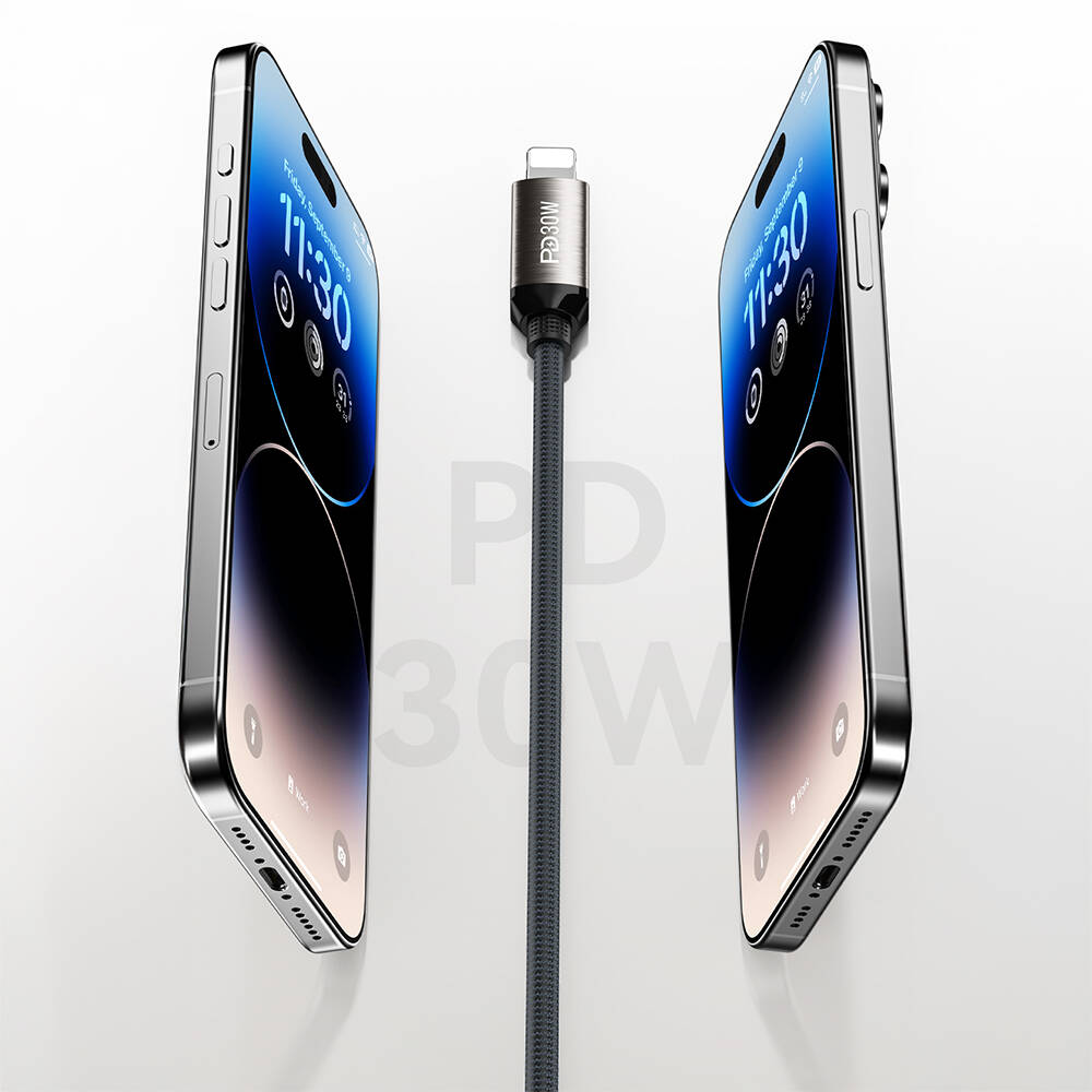 Recci RS35CL Type-C to Lightning PD 30W Örgü Tasarımlı Hızlı Şarj Özellikli Data ve Şarj Kablosu 1M - 6