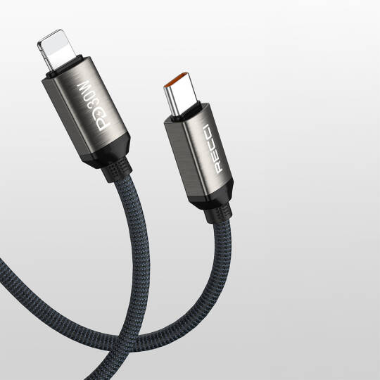 Recci RS35CL Type-C to Lightning PD 30W Örgü Tasarımlı Hızlı Şarj Özellikli Data ve Şarj Kablosu 1M - 8