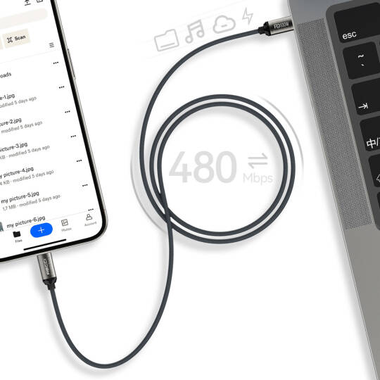 Recci RS45CC Type-C to Type-C PD 100W Örgü Tasarımlı Hızlı Şarj Özellikli Data ve Şarj Kablosu 1M - 7