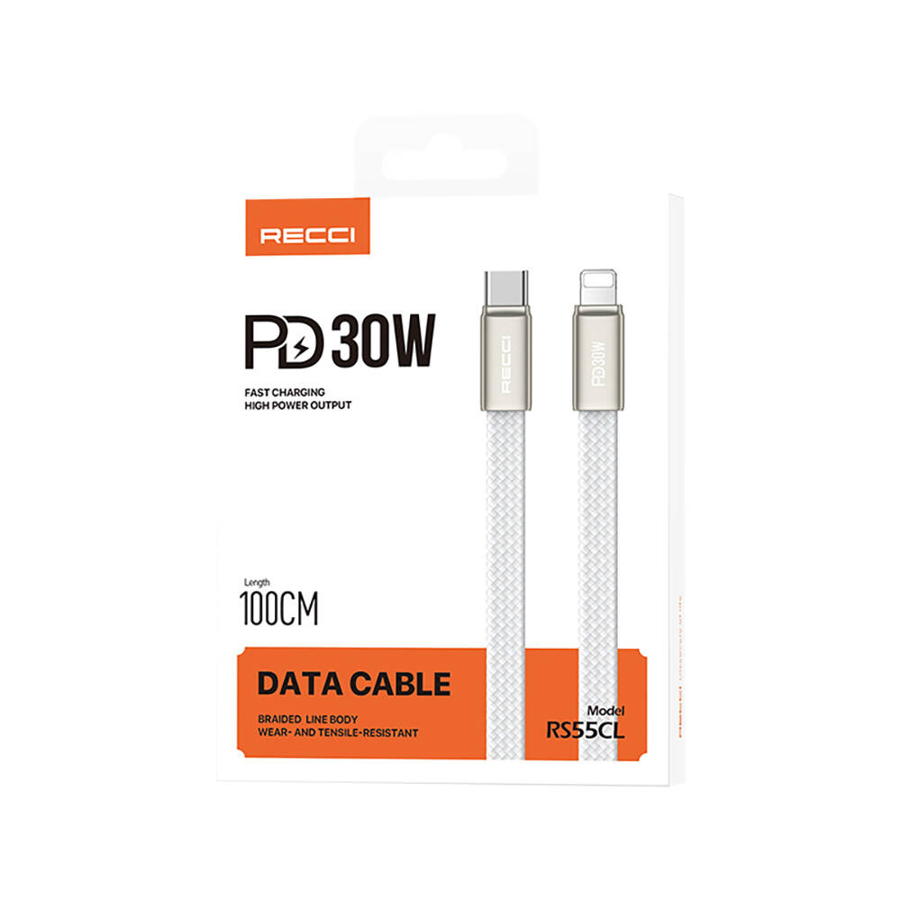 Recci RS55CL Type-C to Lightning PD Hızlı Şarj Özellikli Data ve Şarj Kablosu 30W 1M - 13