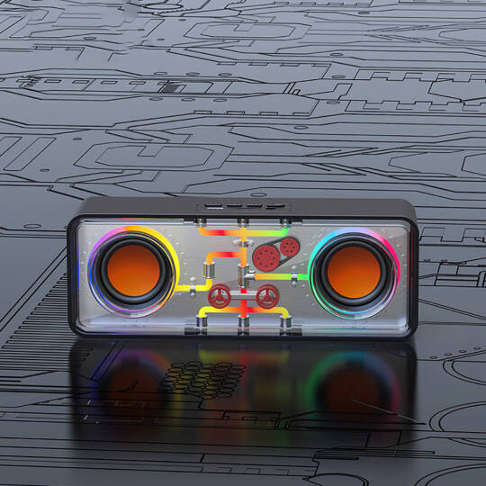 Recci RSK-W38 Space Station Serisi RGB Led Işıklı Bluetooth Hoparlör FM Radio Özellikli - 7