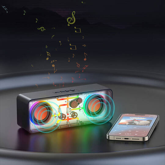 Recci RSK-W38 Space Station Serisi RGB Led Işıklı Bluetooth Hoparlör FM Radio Özellikli - 9