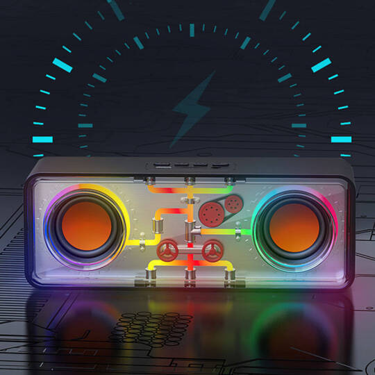 Recci RSK-W38 Space Station Serisi RGB Led Işıklı Bluetooth Hoparlör FM Radio Özellikli - 11