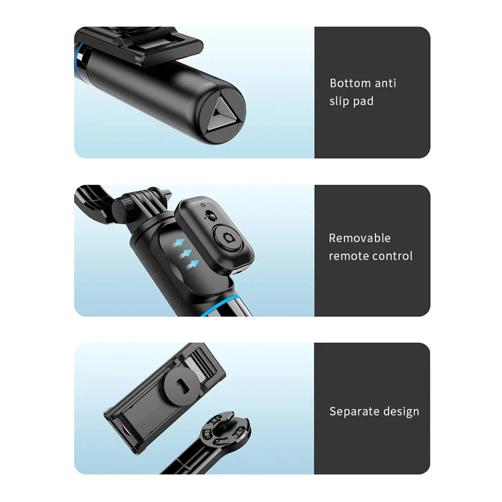 ​Recci RSS-W03 Bluetooth 5.0 Uzaktan Kumandalı Çok Fonksiyonlu Selfie Çubuğu - 12