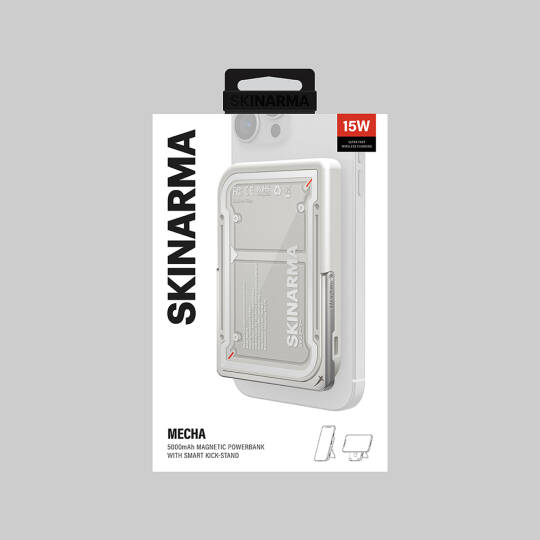 Skinarma Nexus Mecha Kablosuz ve PD Hızlı Şarj Özellikli Metal Standlı Taşınabilir Powerbank 20W 5000mAh - 14