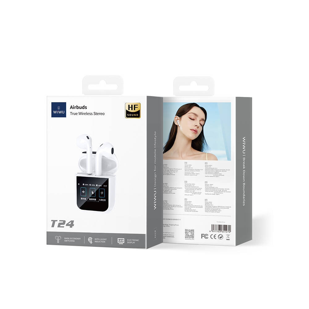Wiwu Airbuds T24 Dokunmatik LCD Ekranlı TWS Bluetooth Kulaklık v5.4 - 7