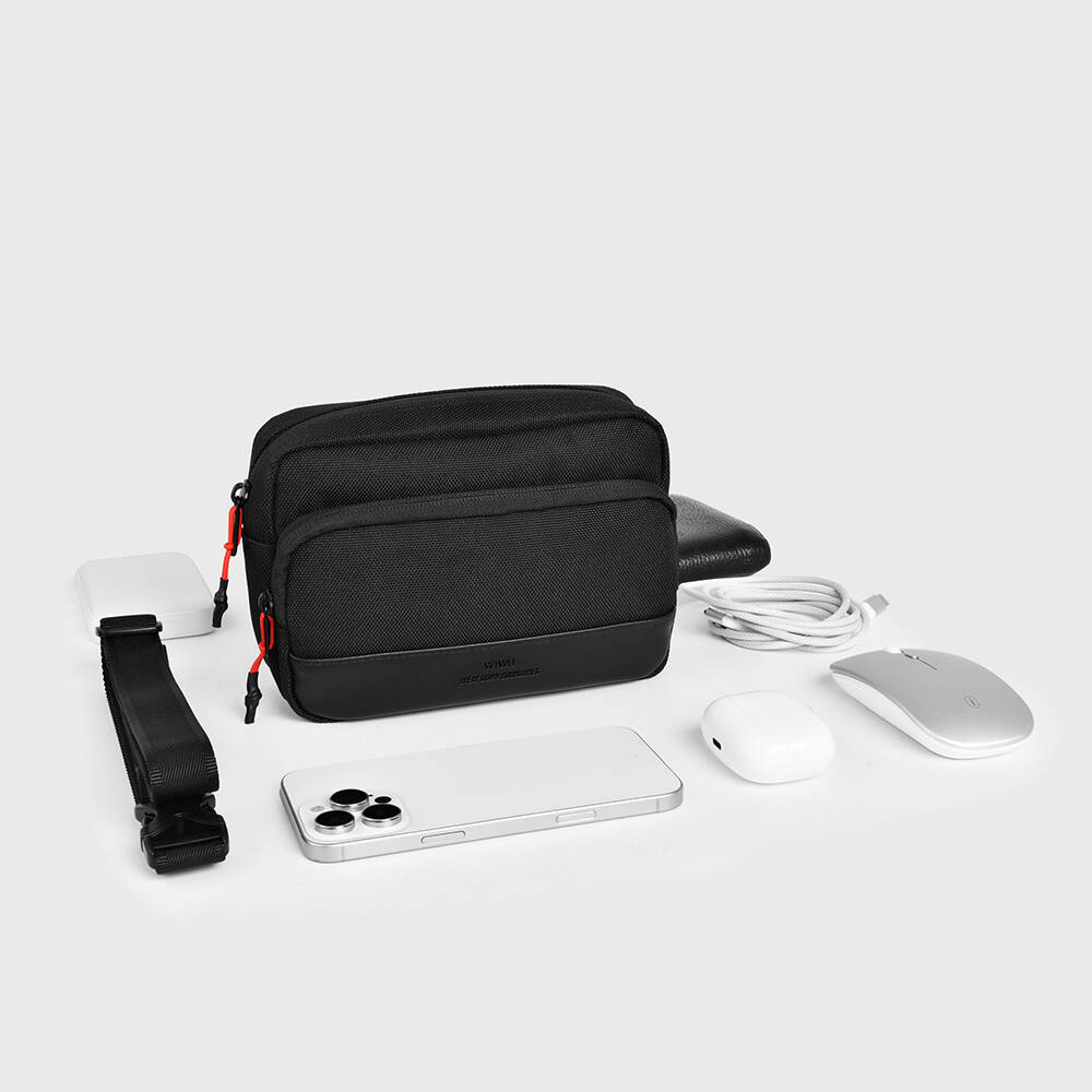 Wiwu Essen Serisi Suya Dayanıklı 1200D Polyester Kumaş Çapraz Vücut Çantası - 8