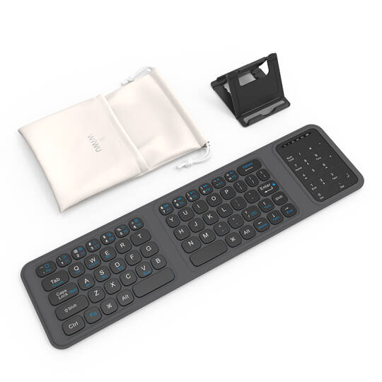 Wiwu FMK-05 iOS Android Windows Uyumlu Katlanabilir Bluetooth Kablosuz Klavye + Masaüstü Telefon Standı - 4