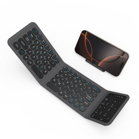 Wiwu FMK-05 iOS Android Windows Uyumlu Katlanabilir Bluetooth Kablosuz Klavye + Masaüstü Telefon Standı - 6