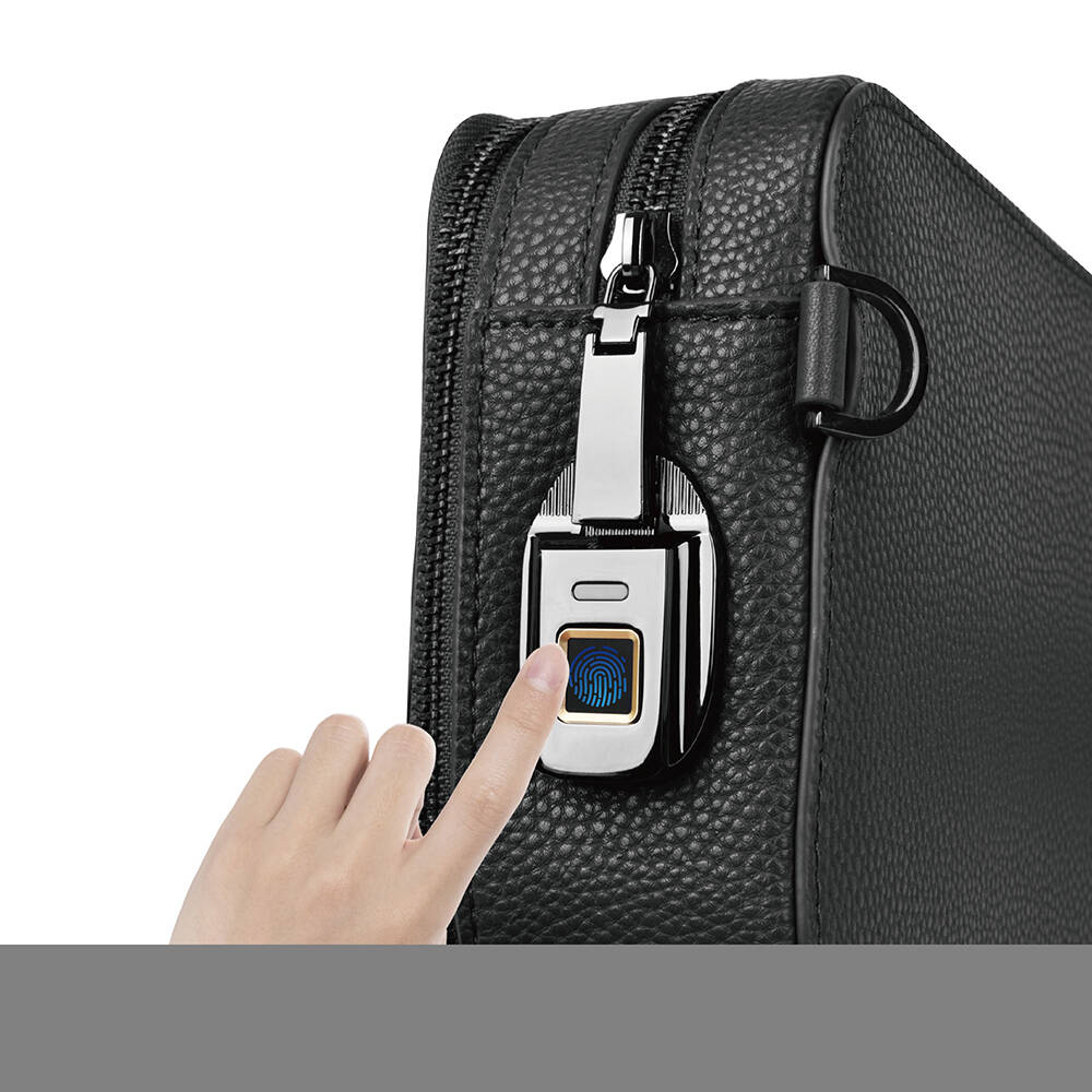 Wiwu Master Genuie Leather Serisi Parmak İzi Kilitli Çok Fonksiyonlu Deri Çapraz Vücut Çantası - 5