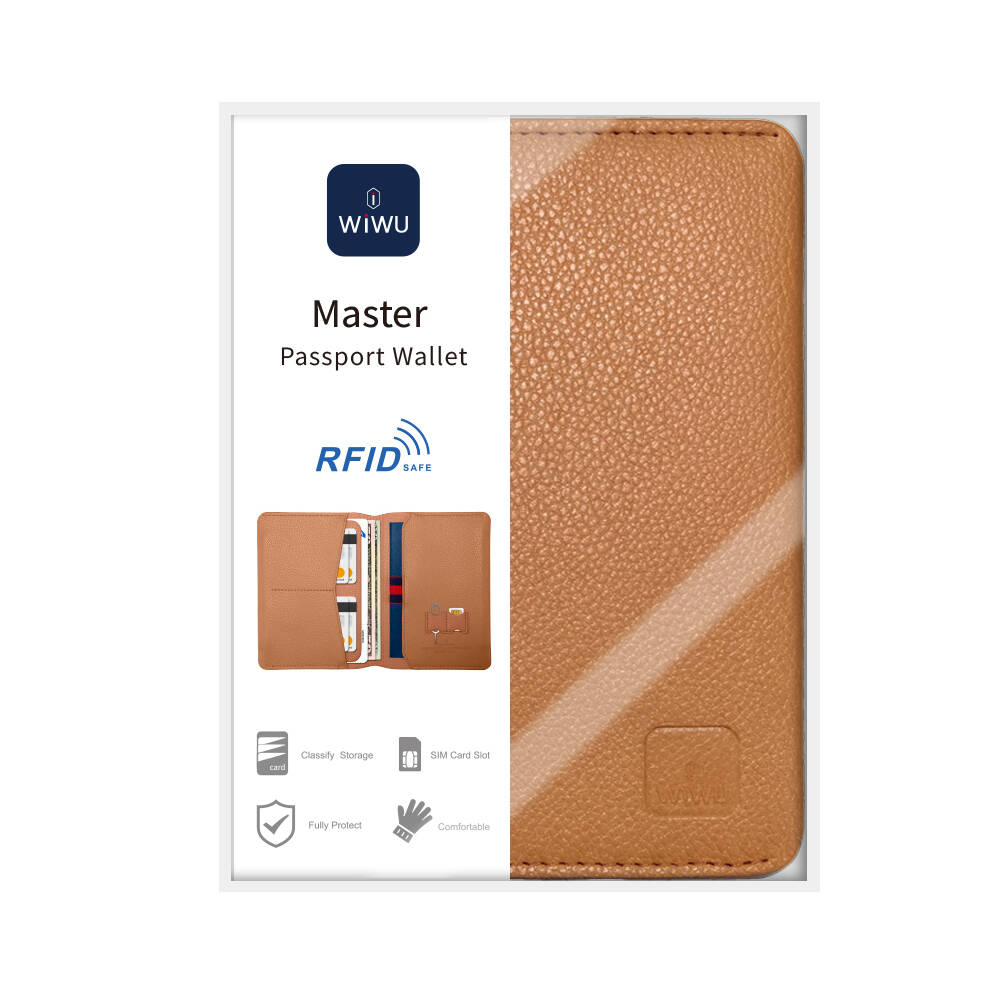 Wiwu Master Passport Wallet Pasaport RFID Özellikli Kart ve Sim Bölmeli PU Deri Cüzdan - 13