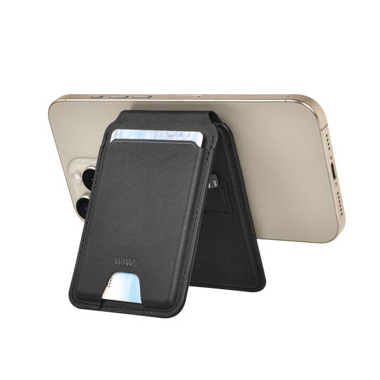 Wiwu MW-005 Magnetik Standlı Kartlık Qi Kablosuz Şarj Uyumlu FindMy Özellikli Mag Wallet - 6