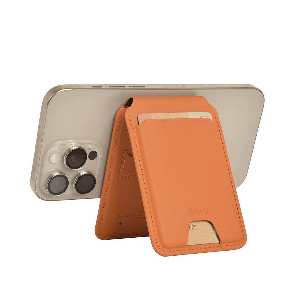 Wiwu MW-005 Magnetik Standlı Kartlık Qi Kablosuz Şarj Uyumlu FindMy Özellikli Mag Wallet - 11