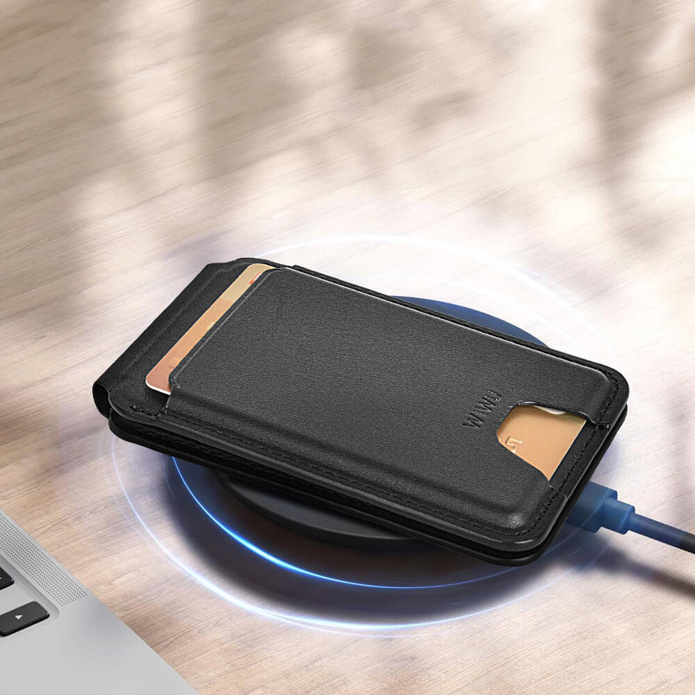 Wiwu MW-005 Magnetik Standlı Kartlık Qi Kablosuz Şarj Uyumlu FindMy Özellikli Mag Wallet - 14