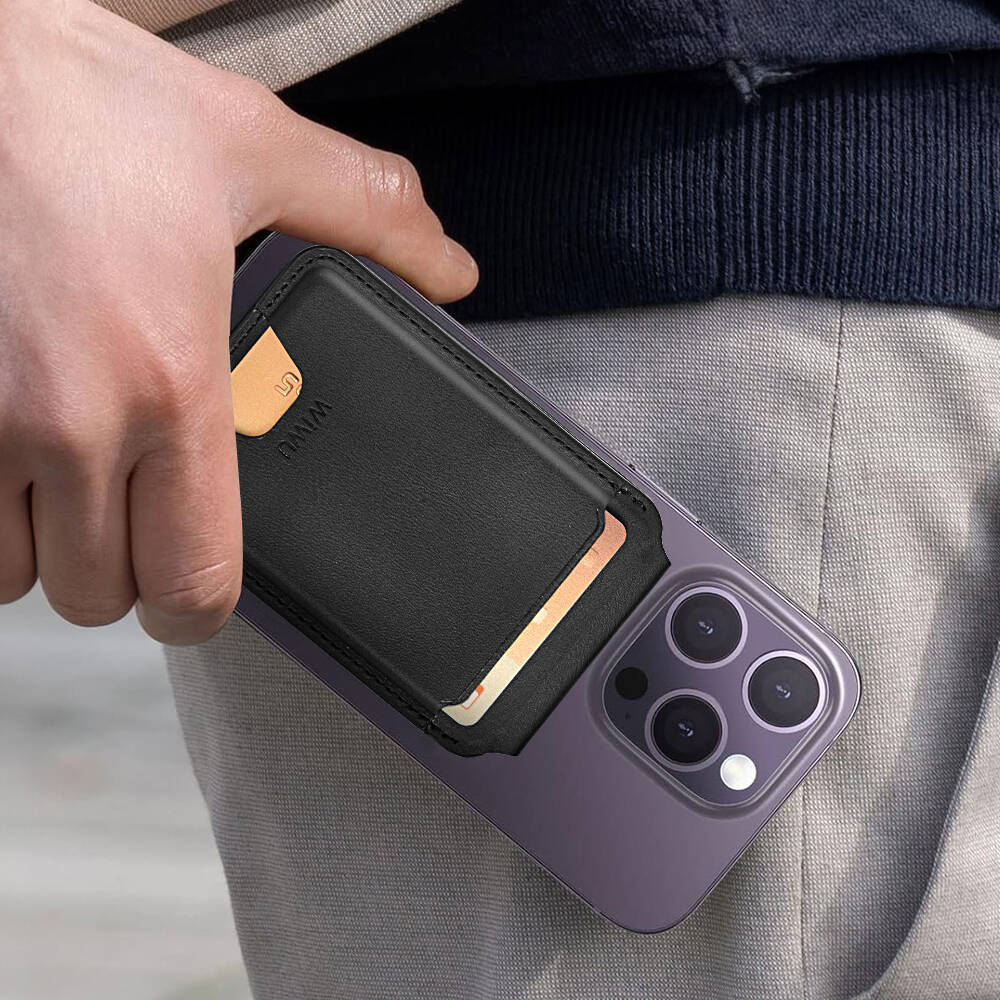 Wiwu MW-005 Magnetik Standlı Kartlık Qi Kablosuz Şarj Uyumlu FindMy Özellikli Mag Wallet - 17