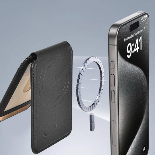 Wiwu MW-005 Magnetik Standlı Kartlık Qi Kablosuz Şarj Uyumlu FindMy Özellikli Mag Wallet - 20