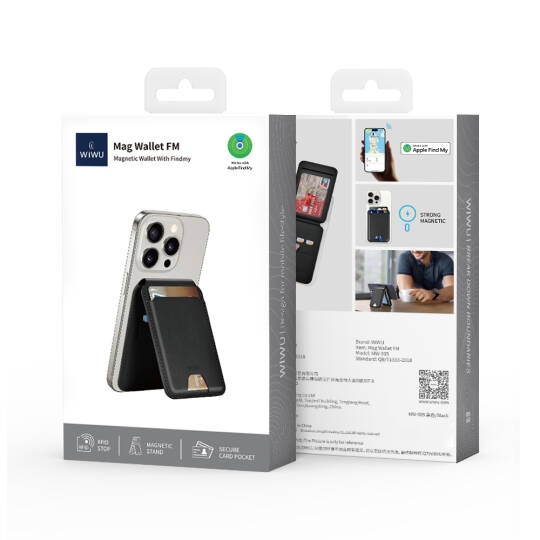 Wiwu MW-005 Magnetik Standlı Kartlık Qi Kablosuz Şarj Uyumlu FindMy Özellikli Mag Wallet - 21