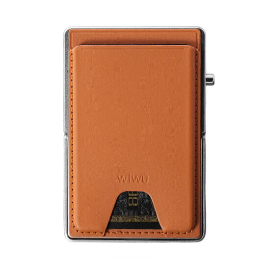 Wiwu MW-006 Tasarımlı 6 Hazneli PU Magnetik Standlı Kartlık Kahverengi