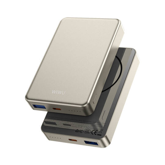 Wiwu P15-1 LED Işık Göstergeli Ultra İnce PD 20W Kablosuz Powerbank 10000mAh 15W - 13