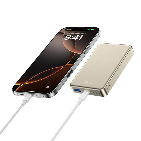 Wiwu P15-1 LED Işık Göstergeli Ultra İnce PD 20W Kablosuz Powerbank 10000mAh 15W - 15